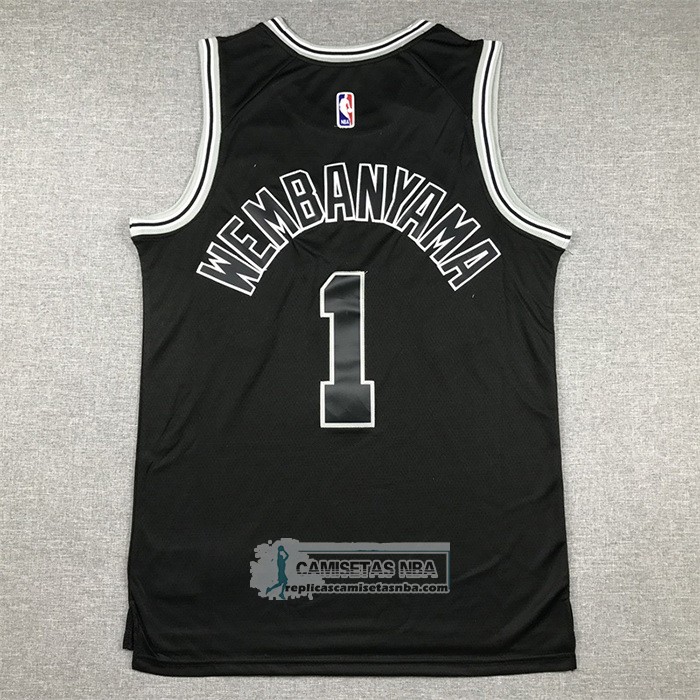 Camiseta San Antonio Spurs Victor Wembanyama NO 1 Classic 2022-23 Negro